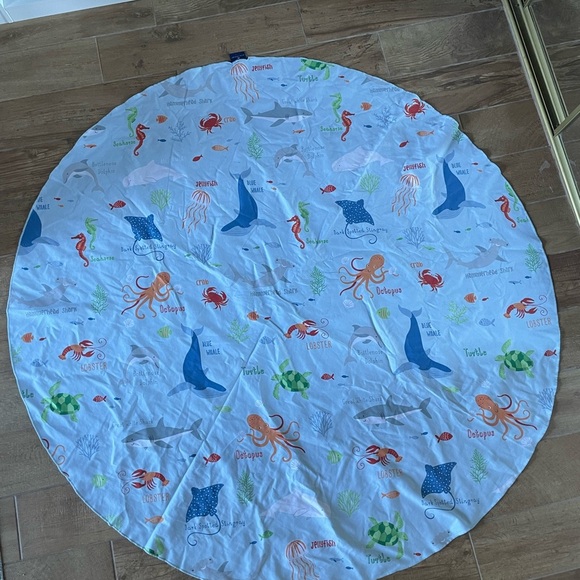 Boat House for Kids Marine Life Tummy Time Circular Portable Blanket - Picture 2 of 5